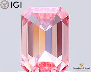 Diamante de Laboratorio con Corte Esmeralda de Alta Calidad, 1.00 Quilates, Color Rosa Intenso, Claridad VS1, con Certificado IGI, Ideal para Anillo - Product Image 4