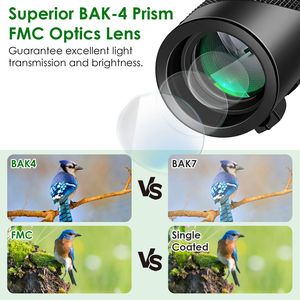 Telescopio Monocular HD de Alta Potencia 80x100 con Adaptador para Smartphone, Prisma BAK-4 y Lente FMC para Adultos, Incluye Trípode y Estuche - Product Image 3