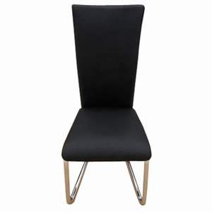 Ensemble de 2 chaises de salle à manger en similicuir noir, design moderne standard - Product Image 4