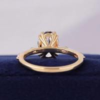Anillo de Compromiso con Diamante Ovalado Cultivado en Laboratorio, Certificado por IGI, con Piedras de Acento Marquise de 0.35ct VS1, Diseño Vintage, Plata 925