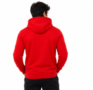Sudadera con Capucha Roja Unisex, Logotipo Personalizado, Ropa Deportiva, Informal, para Gimnasio, Fitness, con Bolsillo Canguro, Impermeable, para Invierno - Product Image 4