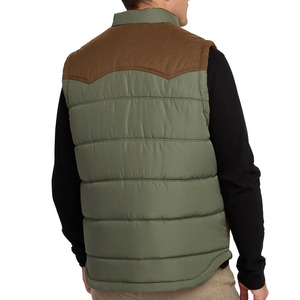 Gilet matelassé chaud d'hiver pour homme, col montant, poches zippées, imperméable, coupe-vent, motif uni, rembourrage épais - Product Image 3