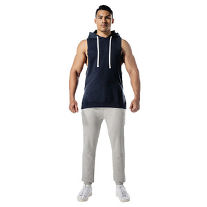 Camiseta sin mangas con capucha para hombre, diseño de corte muscular, para gimnasio, culturismo, fitness, entrenamiento, OEM, con bordado. - Product Image 4