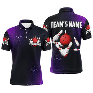 Wholesale Hot Sale Custom Printed Sublimated Reversible Plus Size Waterproof 100% Polyester Short Sleeve <b>Bowling</b> Polo Shirt - Product Image 1