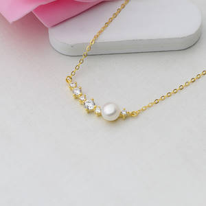 Conjunto de Collar con Colgante de Perla Pequeña de 6mm y Cadena Vacía de Plata S925 Hecha a Mano para Mujer, Material de Accesorios para DIY 378 - Product Image 5