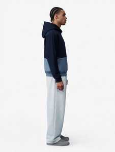 Plus Size Men's Oversize Knitted <b>Fleece</b> Winter <b>Lined</b> Solid <b>Hoodie</b> Double-layer Hood Light Blue Casual 100% Cotton Anti-Wrinkle - Product Image 4