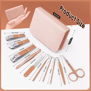 Professional OEM Leather Manicure Set Pedicure Care Tools New Rainbow <b>Nail</b> File Clippers Beauty Grooming <b>Kit</b> in Box Packaging - Product Image 5