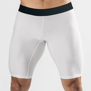 <b>Men</b> Olive <b>Green</b> Compression <b>Shorts</b> Mid Waist Elastic Quick Dry Sporty Style Bermuda Length Spandex Nylon Knitted - Product Image 5