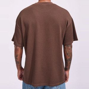 Solid Color ODM Factory Sale Summer Wear <b>Plain</b> Knitted Custom Logo Print Regular Fit Elastic Stretchable Breathable T-Shirt - Product Image 2