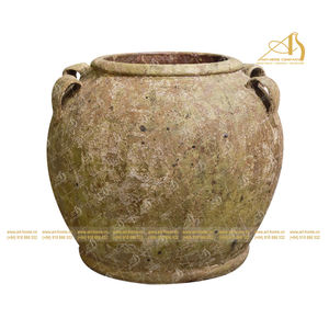 Pot de jardin en céramique Art-home Ceramics Yellow OC002H65OR, finition galvanisée, écologique, durable, mini-paysage pour la maison - Product Image 1