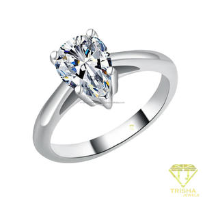 Elegant Pear Cut Moissanite Engagement <b>Ring</b> Minimalist Sterling <b>Silver</b> <b>Solitaire</b> Bridal Jewelry Classic Luxury Gift For Women - Product Image 2