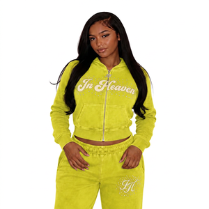 Ensemble de sweat-shirt violet personnalisé pour femmes avec pantalon de survêtement en molleton brossé doux et fabrication sous marque privée pour les marques de vêtements - Product Image 5