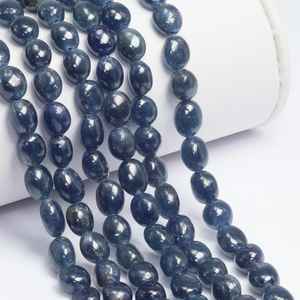 ลูกปัดแซฟไฟร์สีน้ำเงินทรงหยดน้ำขนาด 5x7 มม. 6x8 มม. สำหรับทำเครื่องประดับ สร้อยข้อมือ สร้อยคอ อัญมณี - Product Image 1