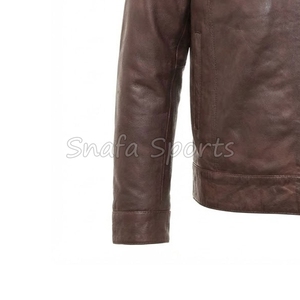 Veste en cuir pour homme sur mesure, veste en cuir de motard marron, fabricants de vestes en cuir de motard, haute qualité, prix bas - Product Image 4