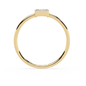 Anillos minimalistas de oro macizo de 14k con diamantes de corte mixto para mujer, para regalo, compromiso, aniversario, boda - Product Image 4