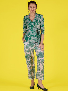 Women's Premium Quality Polyester Summer Casual Pants <b>Trousers</b> Breathable Eco-Friendly Floral Pattern Lace <b>Light</b> Weight Quick - Product Image 2