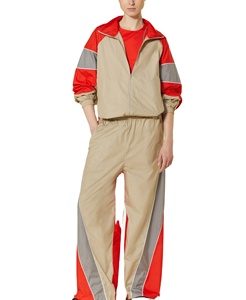 Chándal cortavientos de nailon para correr de Color de retazos de alta calidad, conjunto de dos piezas de ropa deportiva, chándales cortavientos de verano para mujer - Product Image 1