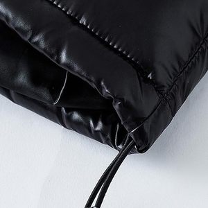 Custom Logo Men Black Color Winter <b>Bubble</b> Down <b>Coats</b> Plain Zip Blank Oversized Luxury High Shiny Glossy Puffer Jackets Hoodies - Product Image 4
