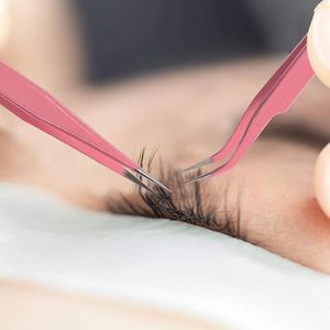 Morje Surgical Pink Stainless Steel <b>Eyelash</b> Tweezers 10mm Precision Tip Smooth Surface for <b>Eyelash</b> <b>Application</b> - Product Image 3