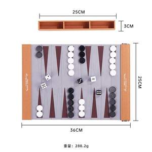Juego de Mesa Plegable para Exteriores, Ajedrez y Backgammon, Hecho a Mano con Cuero PU, Duradero y de Lujo, Enrollable - Product Image 5