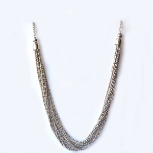 Collier multirangs de haute qualité en alliage plaqué argent tibétain avec perles et strass en cristal, chaîne unisexe, bijoux de mode - Product Image 1