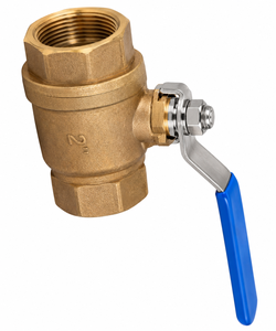 Robinet à bille en bronze de 2 pouces, axe anti-éclatement en acier inoxydable, extrémité filetée BSP, commande à levier, 300 PSIG - Product Image 2