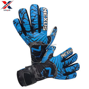 Gants de gardien de but en cuir unisexe de haute qualité, antidérapants, respirants, avec protection des doigts réglable, fermeture à boucle et crochet - Product Image 5