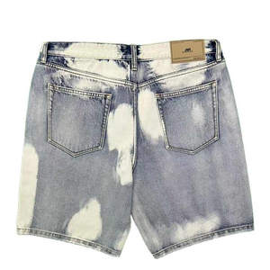 Shorts en jean tie-dye taille haute pour homme 2026 avec braguette boutonnée, style décontracté, en tissu 100 % coton tissé, design délavé - Product Image 4