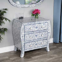 Cajón de pecho de color blanco y azul de nuevo diseño con Cajón Grande decoración del hogar de WONDER OVERSEAS