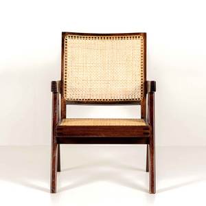 เก้าอี้ทานอาหารไม้เนื้อแข็งสไตล์โมเดิร์นกลางศตวรรษ หุ้มผ้าฝ้าย พนักพิงหวายธรรมชาติ เก้าอี้ตกแต่งสำหรับร้านอาหารและโรงแรม - Product Image 2