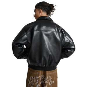 Chaqueta Universitaria de Cuero de Diseño Personalizado OEM, Hecha con Cuero 100% Genuino con Bordado Chenille, Chaquetas Bomber Personalizadas a Bajo Precio - Product Image 2