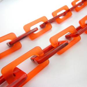 Resin Acetate Matte Red Bold Red Chunky <b>Square</b> Link Chains Bags Clothes High Quality Material No Pungent Flavor - Product Image 2