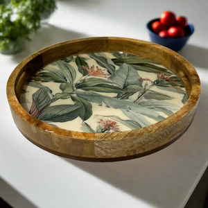 ถาดเสิร์ฟเรซิ่นกันน้ำรูปทรงตามสั่ง ลายเพ้นท์มือ รุ่น Meena Tray ของ FAIZA CRAFT รหัส FC-1550 - Product Image 4