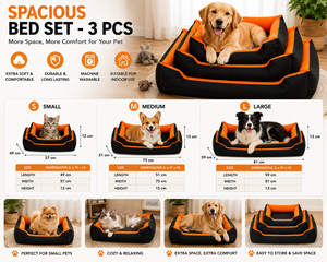 Ensemble de lits pour animaux de compagnie spacieux, 3 pièces, OEM ODM, logo personnalisé, lits doux et confortables pour chiens et chats, fabricant direct - Product Image 4