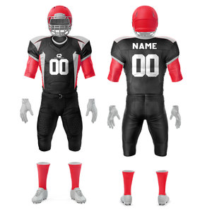 Uniformes de football américain en gros, taille et couleur personnalisées, commande en gros acceptée pour les écoles/les clubs/les équipes, 100% polyester, séchage rapide - Product Image 1