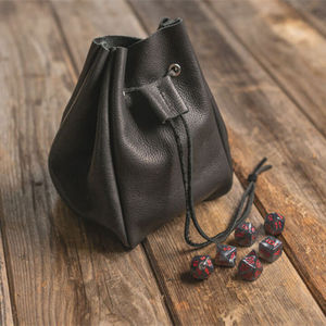 Pochette à dés en similicuir PU essentielle pour les gamers, avec cordon de serrage, pour 3 à 5 jeux de dés de D&D, emballage personnalisé - Product Image 1