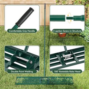 Rastrello Livellante per Prato Resistente 46 X 10 Pollici in Acciaio Inossidabile, Attrezzo da Giardino per Terreno - Product Image 6