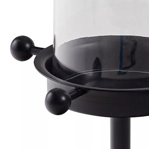Candelabro de Hierro Negro con Portavelas de Vidrio, Resistente al Calor, Decoración para el Hogar, Portavelas de Metal - Product Image 3
