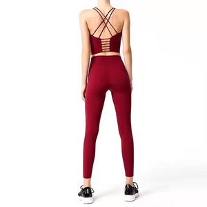 Conjunto Deportivo de 2 Piezas Transpirable, de Secado Rápido y Ecológico para Gimnasio, Fitness, Yoga, Sujetador Deportivo para Mujer, Cintura Alta, Spandex/Algodón - Product Image 4