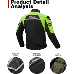Men's Motorcycle Riding <b>Jacket</b> Hi Vis Green Black Mesh Textile Armor <b>Jacket</b> Reflective <b>Racing</b> <b>Jacket</b> With Protective Pads - Product Image 5