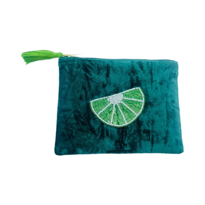 Pochette de maquillage portable multifonctionnelle en tissu velours brodé à la main avec grande capacité et couleur personnalisée - Product Image 1