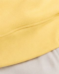 Sweat-shirt à col zippé oversize pour homme, jaune clair, en molleton à manches longues, style streetwear décontracté, personnalisé, en coton épais - Product Image 4