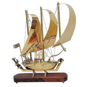 Modèle de bateau en laiton de qualité supérieure, ornement décoratif en métal pour la maison, le bureau, le salon, la chambre, la table et l'intérieur, au meilleur prix - Product Image 2