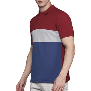 เสื้อโปโลผู้ชายสีสันตัดกัน ทรงเข้ารูป แขนสั้น เสื้อฤดูร้อน สีสันตัดกันแบบลำลอง ผ้าทอระบายอากาศได้ดี ทรงปกติ - Product Image 1