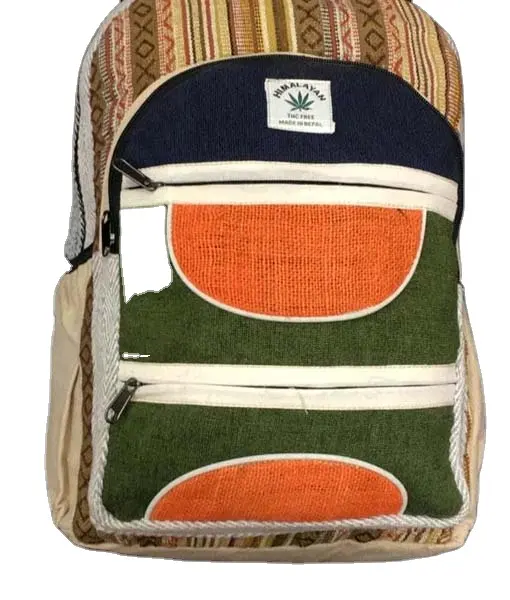 กระเป๋าเป้สะพายหลังผ้าฝ้ายทำมือจากป่านธรรมชาติ100% ผลิตและส่งออก