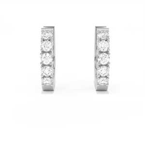 Aarinya Aurelia - Pendientes de Aro de Plata 925 con 5 Diamantes Cultivados en Laboratorio, Estilo Clásico, para Uso Diario, Fiestas y Regalos - Product Image 2