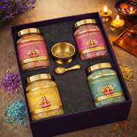Juego de Sal del Himalaya Maha Laxmi Nastu, con Infusión Espiritual, de Latón Real, Tazón y Cuchara Marrones de Lujo, Ecológico, Duradero y Ligero