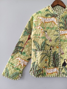 Chaqueta de algodón india, chaqueta de algodón acolchada, chaqueta hecha a mano, chaqueta para mujer, abrigo estilo bohemio - Product Image 2