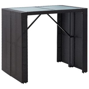 Ensemble de jardin en polyrotin noir, collection élégante de bar d'extérieur - Product Image 4