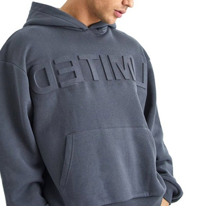 Sweat à capuche unisexe surdimensionné avec impression en relief de haute qualité, logo personnalisé imprimé, graphismes 3D en relief, 100% coton, pour homme - Product Image 6